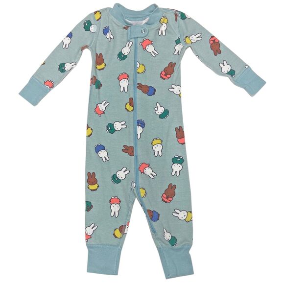 Hanna Andersson x Miffy Baby Zip Sleeper Size 6-12 Months Blue Organic Cotton - Picture 1 of 4